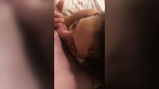 Slutty Black British Teen Giving BF Blowjob For Birthday